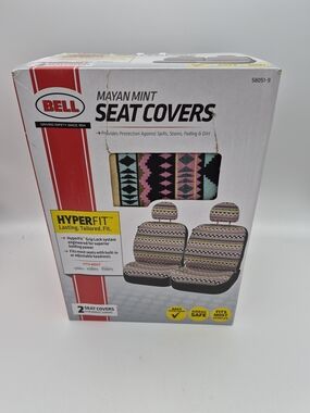 Mayan Mint Pattern Seat Covers in Black, Pink and Teal